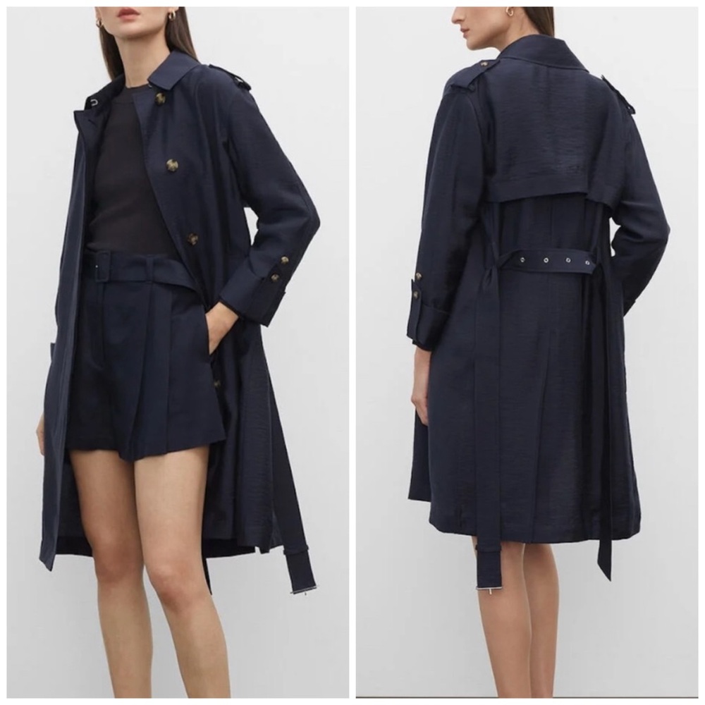 Club Monaco Navy Trench Coat